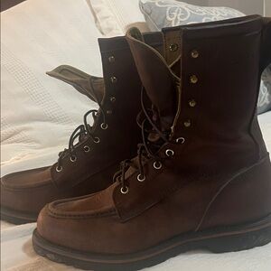 Filson Men's Brown Leather Tie Up Boots - Made in America